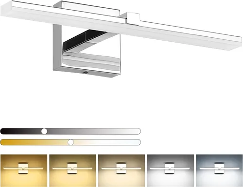 Miniatura 10 de Luz de tocador de baño negra de 32 pulgadas, LED moderna, 3CCT, regulable, 24 W, luminarias de baño sobre espejo 3000 K/4500 K/6000 K, 3