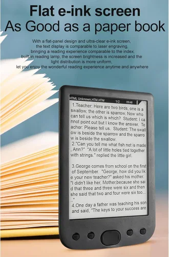 Miniatura 7 de Lector de libros electrónicos, librería de bolsillo, lector de pantalla táctil HD de 6 pulgadas, portátil y amigable para los ojos