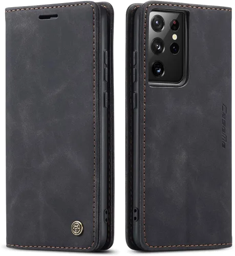 Miniatura 41 de Funda tipo cartera compatible con Samsung Galaxy S21 con tarjetero de bloqueo RFID, funda de piel con función atril para Samsung Galaxy S21 de 6.2