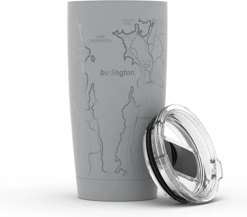 Miniatura 82 de Well Told Vaso de café aislado con diseño grabado de mapa de Atlanta Georgia, taza de acero inoxidable grabada (20 onzas, negro) con diseño de mapa