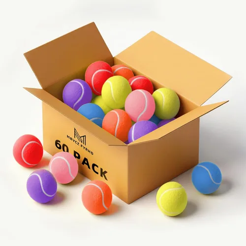 Miniatura 12 de Paquete de 60/120 pelotas de tenis, pelotas de tenis de entrenamiento, pelotas de juego de perros para mascotas, pelotas de tenis de práctica
