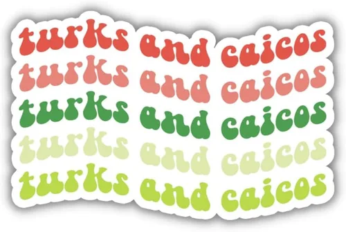 Turks and Caicos Retro Travel Sticker, Multiple Colors, Vinyl Laptop, Water Bottle, Planner Journal Sticker, Places I've Been, Luggage Decal