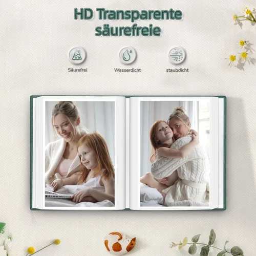 Miniatura 3 de popotop - Álbum de fotos de 4 x 6 pulgadas con 100 fotos, libros de fotos con 100 bolsillos verticales, cubierta de lino para fotos familiares