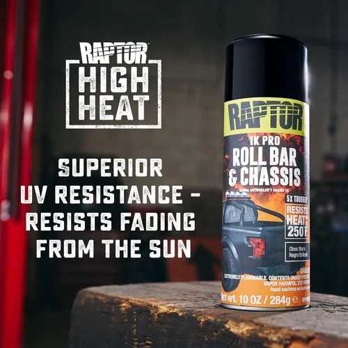 Miniatura 4 de RAPTOR 1K Barra Antivuelco y Chasis, Pintura en Aerosol para Automóviles, Grado Profesional, Acabado Duradero, Fácil de Usar, Negro Brillante, 10