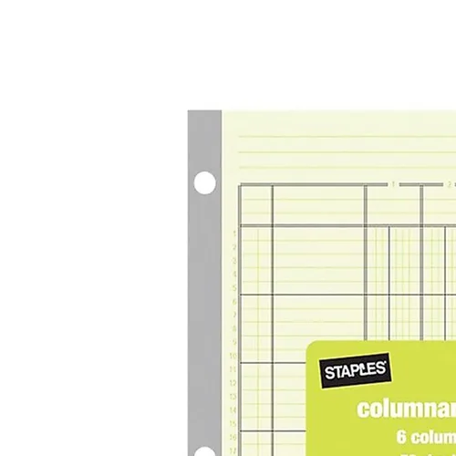 Miniatura 2 de Staples Bloc de columnas, papel de libro mayor de 6 columnas, bloc de contabilidad de análisis verde, 50 hojas, 8.5 x 11 pulgadas, libro de registro