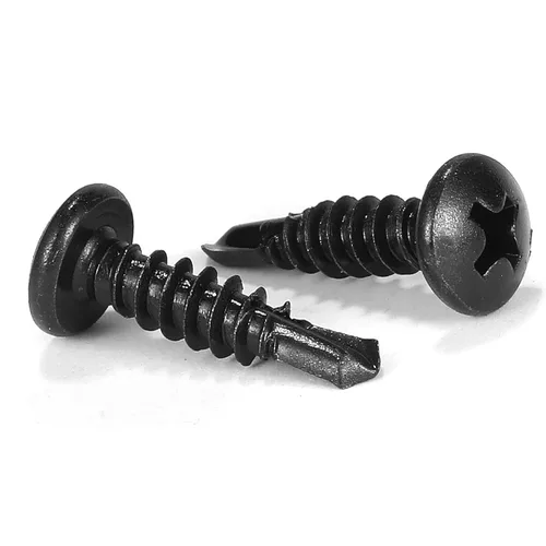 Miniatura 9 de #8 x 1 Tornillos de chapa metálica 100 piezas 410 tornillos Tek de cabeza plana de acero inoxidable Tornillos autorroscantes rápidos Óxido negro por