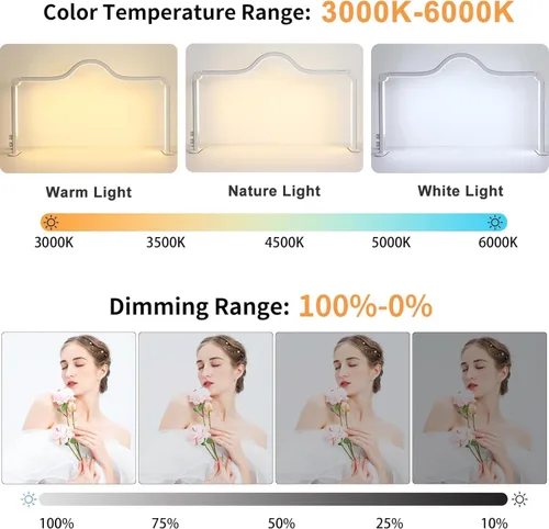 Miniatura 2 de Lámpara de uñas mejorada para escritorio, luz de uñas grande plegable de 34 pulgadas con soporte para teléfono, lámpara de manicura LED de 3 modos