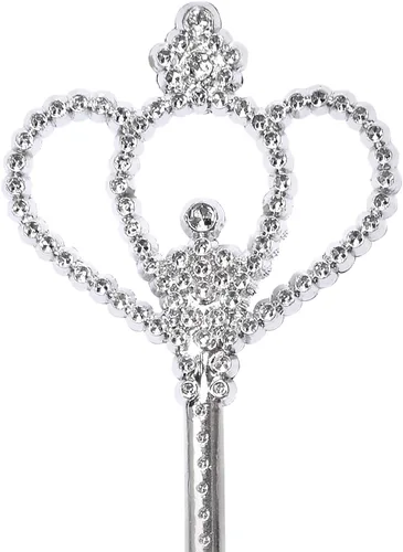 Miniatura 5 de Paquete de 2 varitas de estrella plateadas, varitas de corona, varitas de hadas de princesa, palos mágicos para niñas, cumpleaños, fiesta, Halloween