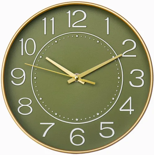 Miniatura 10 de HZDHCLH Reloj de pared pequeño de 10 pulgadas, funciona con pilas, reloj de cuarzo azul para pared, silencioso sin tictac, moderno reloj de pared