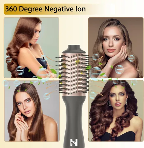 Miniatura 3 de Nicebay Cepillo secador de pelo, cepillo secador de pelo para mujer, estilo rápido, cepillo de soplado de un solo paso con pantalla