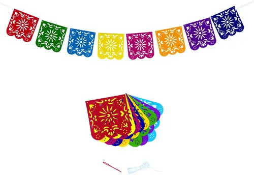 Cartel de Picado de fieltro de cabello mexicano,Fiesta mexicana Fiesta Fieltro Banners,Decoración Día De Los Muertos Suministros para Fiesta Bandera
