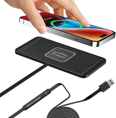 Cargador inalámbrico de coche Qi almohadilla de carga rápida 15 W 10 W 7.5 W adaptador de carga para iPhone 14 13 12 Mini 11 Pro Max 8 Plus X XR Xs