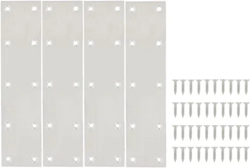 Miniatura 12 de 10 placas reparadoras resistentes, soporte plano de acero inoxidable, soporte recto, placas de fijación, conector de unión para muebles de madera