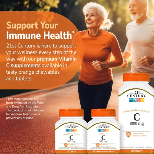 Miniatura 7 de 21st Century Vitamina C 500 mg Tabletas masticables, Naranja, 110