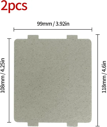 Miniatura 2 de 2 piezas de cubierta de guía de ondas, hoja de mica universal para horno microondas, corte a medida, 108 mm x 99 mm