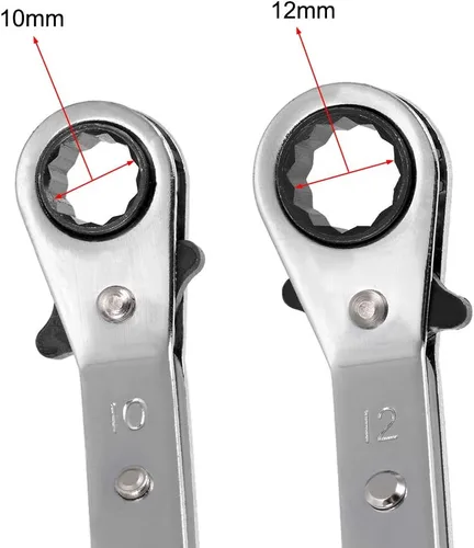 Miniatura 3 de uxcell Llave de trinquete reversible, extremo de caja doble de 0.394 in x 0.472 in, Cr-V