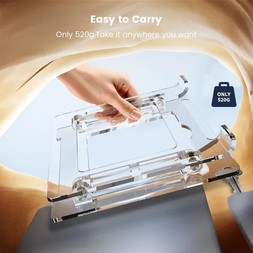 Miniatura 5 de Soporte para laptop para escritorio, elevador portátil de acrílico para laptop, soporte ergonómico ajustable para computadora portátil MacBook Air