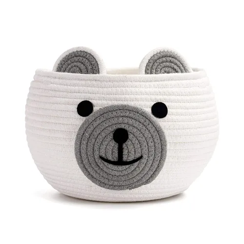 Miniatura 19 de CherryNow Woven Rope Basket, Bear Baskets for Gifts Empty, Large Storage Basket for Living Room Nursery, Decorative Animal Baskets with Handles