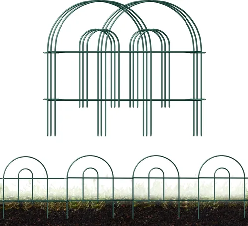 Miniatura 10 de FOREHOGAR Borde decorativo blanco para valla de jardín, 18 pulgadas x 50 pies, alambre de metal para exteriores, valla de jardín, cama de flores