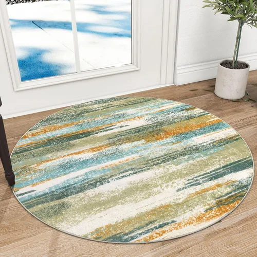 Miniatura 31 de Lansny Alfombra moderna abstracta de 2 x 5 pies, color negro, gris, blanco, lavable, alfombra de entrada para cocina, alfombra antideslizante suave