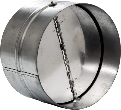 Vent Systems Amortiguador de corriente trasera de 6 pulgadas – Obturador de conducto en línea de acero galvanizado con solapa de resorte resistente