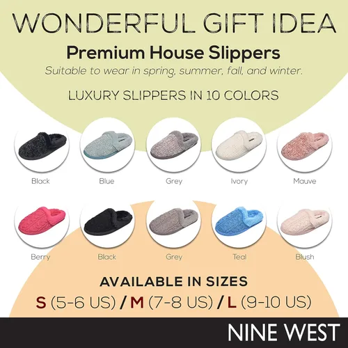 Miniatura 6 de Nine West Womens Cozy Warm Memory Foam Non Slip Indoor Outdoor Winter House Shoes
