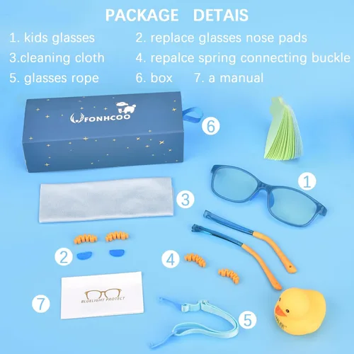Miniatura 2 de FONHCOO Gafas de bloqueo de luz azul para niños, niños y niñas, marco irrompible, para computadora, juegos, TV