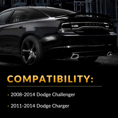 Miniatura 2 de Luces LED de Marcador Lateral Traseras Blancas Reflectores de Lámpara de Parachoques para Dodge Challenger 2008-14 y Charger 2011-14, 2 Piezas