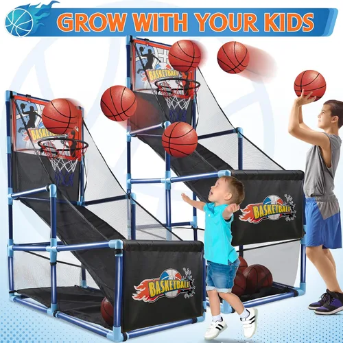 Miniatura 2 de OCHIDO Juego de baloncesto arcade con 4 pelotas, para niños de 3, 4, 5, 6, 7, 8, 9, 10 años y más, para niños de 3 a 5,6 a 8 años, 8 a 10 años