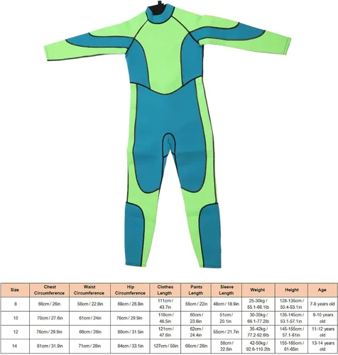 Miniatura 2 de Traje de neopreno para niños y niñas, verde de manga larga de 0.098 pulgadas (0.098 in) cálido para mantener el patrón de pulpo para niños pequeños