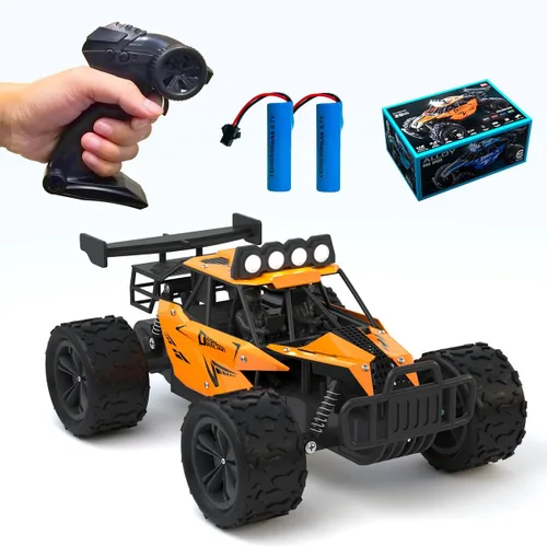 Miniatura 4 de Coche de control remoto Monster Truck Juguetes a escala 1:16 RC Car para niños 2.4GHz de alta velocidad 12.4 mi/h con faros LED, autos RC Negro