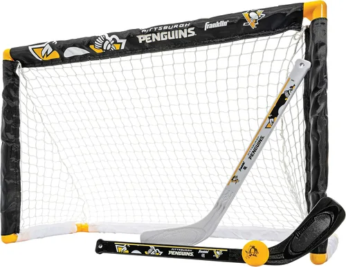 Miniatura 19 de Franklin Sports NHL - Juego de mini hockey para niños, portería de hockey sobre rodilla, pelota + 2 palos, juego de juguetes para interiores