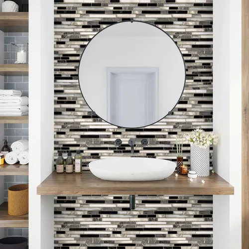Miniatura 9 de Livebor Papel tapiz de cocina para despegar y pegar, papel tapiz de azulejos de cocina, papel tapiz de 17.7 x 118.1 pulgadas, papel de contacto