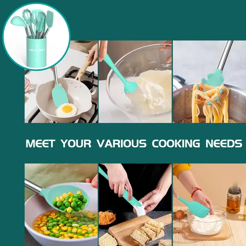 Miniatura 5 de Umite Chef - Juego de utensilios de cocina de silicona, 15 piezas, antiadherentes, los mejores utensilios de cocina de cocina con mango de acero