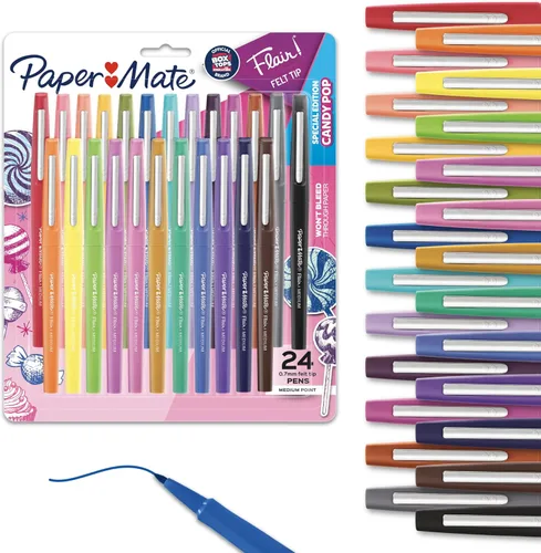 Miniatura 9 de Paper Mate Flair Bolígrafos de punta de fieltro, punta media (0.028 in / 0.7 mm), edición limitada Candy Pop, colores surtidos, 12