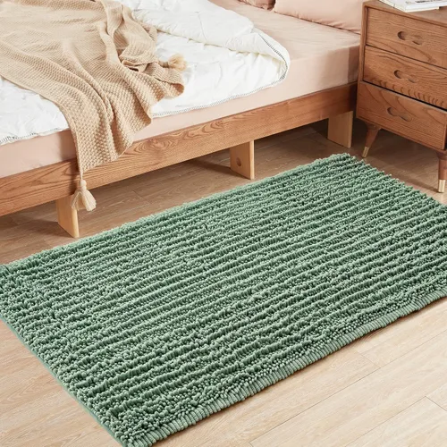 Miniatura 46 de FLOLEOPA Alfombras de Baño de Microfibra de Felpa Suave, Alfombras de Baño Absorbentes Antideslizantes Lavables a Máquina, Tapetes de Baño para Beige