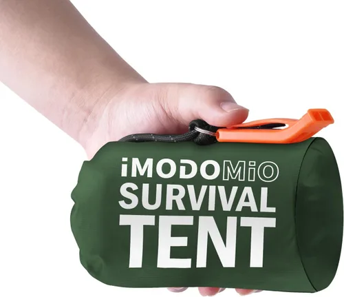Emergency Survival Tent Life Shelter - 2 Person Mylar Emergency Shelter Tube Tent with Emergency Whistle & Paracord, All-Weather Essential Survival