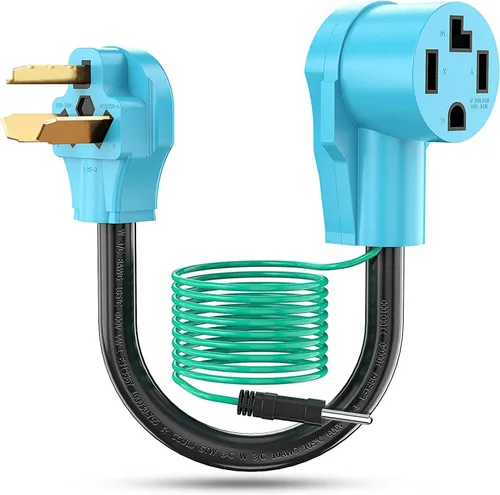 Adaptador de Secadora CircleCord 4 Puntas a 3 Puntas, Secadora Nueva de 4P a Casa Antigua de 3P, Cable de Conversión de Enchufe NEMA 10-30P a Azul