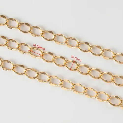 Miniatura 3 de YOUBEIYEE Cadena chapada en oro de 16.4 pies para hacer joyas, collar de cadena de aluminio para mujeres y hombres, pulsera de bricolaje para Labio