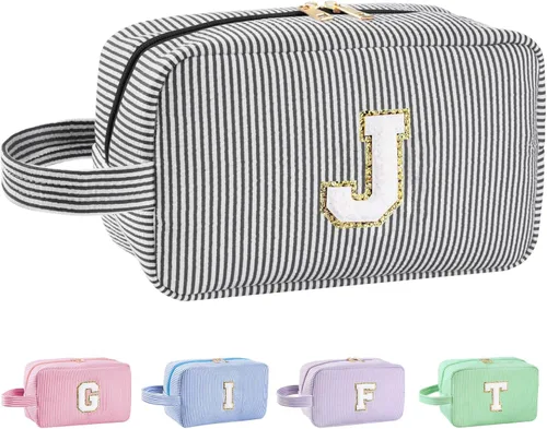 Miniatura 82 de Regalos personalizados para mujeres, bolsa de maquillaje con inicial, bolsa de maquillaje de viaje, bolsa de cosméticos, bolsa de artículos