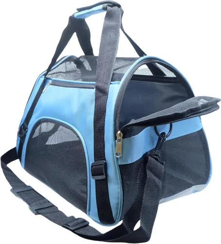 Miniatura 8 de ZaneSun Transportador para gatos, transportador de viaje para mascotas de lados suaves para gatos, perros y cachorros, bolsa cómoda portátil Negro