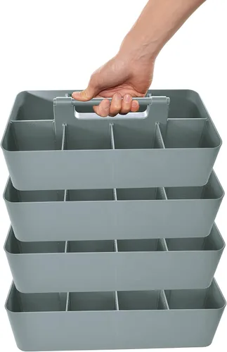 Miniatura 37 de Cesta grande portátil, divisores DIY, 8 compartimentos, organizador para suministros escolares, de oficina, para el hogar y negocios, cesta portátil