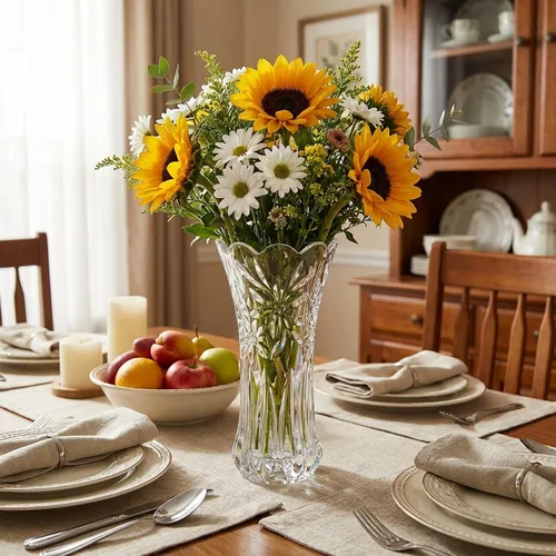 Miniatura 7 de JASVIC Jarrones de cristal de 12 pulgadas para flores, florero de cristal texturizado de orquídea, elegante y moderno jarrón decorativo para sala