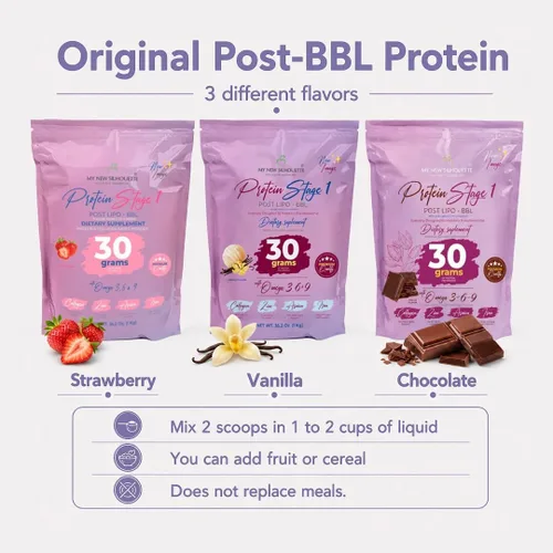 Miniatura 7 de MI NUEVA SILUETA Proteína médica Post BBL Stage 1 My New Silhouette (vainilla) omegas 3, 6, 9 potencializados con treinta gramos de proteína por