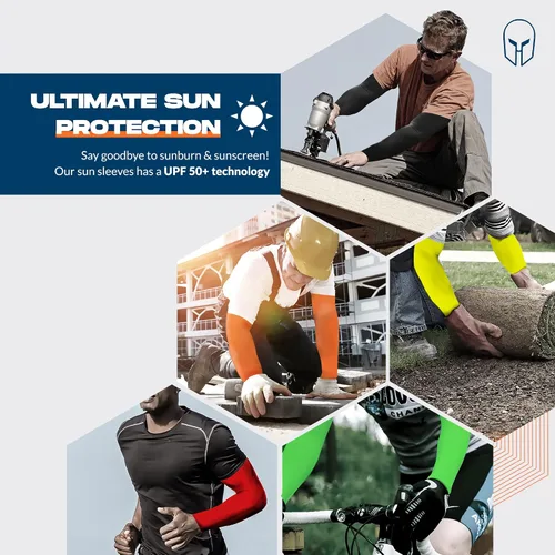 Miniatura 188 de ARMORAY - Mangas de brazo para hombres o mujeres; para cubrir tatuajes; de enfriamiento, para practicar deportes, básquetbol, golf, fútbol