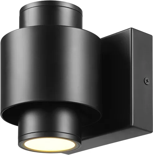 Miniatura 17 de Aplique de pared Globe Electric 60000022 para exterior con LED integrado de 11,5 W, negro mate, acento dorado, 400 lúmenes, 3000 Kelvin, 90 CRI