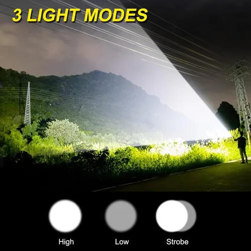 Miniatura 8 de DARKBEAM Linterna LED recargable USB de 2000 lúmenes altos, linternas de bolsillo pequeñas y brillantes, foco ajustable resistente al agua, luz