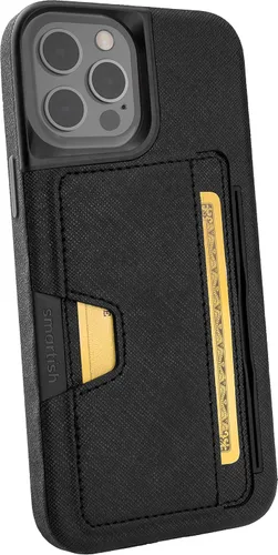 Miniatura 19 de Smartish Funda tipo cartera para iPhone 13 Pro – Wallet Slayer Vol. 2 [delgada + protectora] tarjetero con función atril - Black Tie Affair