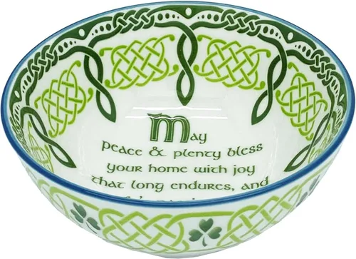 Miniatura 2 de Royal Tara Juego de 2 cuencos de cerámica irlandesa para bendición celta, utensilios de cocina para servir sopas, guisos, ensaladas, porcelana