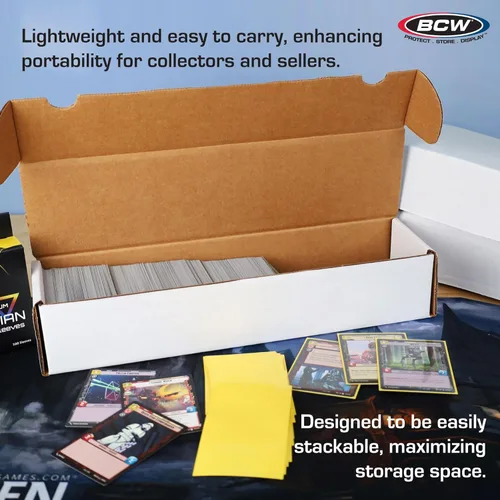 Miniatura 5 de BCW Cajas de almacenamiento de tarjetas coleccionables de 800 unidades, paquete de 3, organizador para tarjetas deportivas, MTG, Pokémon